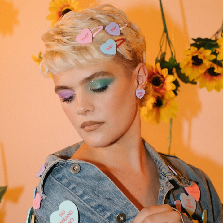 Haus of Dizzy 'Gentle Reminder' Candy Heart Hair Clips